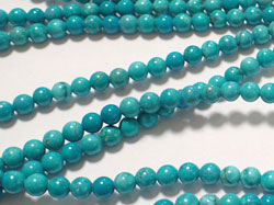  string of blue turquoise howlite 4mm round beads - approx 104 per string 