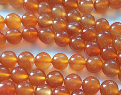  string of orange carnelian 8mm round beads - approx 47 per strand 