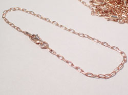  ROSE VERMEIL - ready made bracelet - 4.1mm x 2mm oval chain - stamped 925 on each end and on clasp - total length 19cm / 7.5 inches - ideal for charms [vermeil is gold plated sterling silver] 