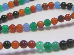  string of mixed colours agate 4mm round beads - approx 100 per string 