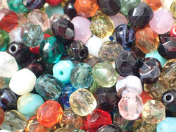  mixed czech 6mm faceted round beads - various colours - pack contents are random 