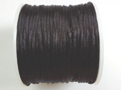  45 meter reel of 2mm diameter black tightly woven multistranded satin - approx 2mm thick 