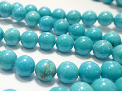  string of blue turquoise howlite 8mm round beads - approx 48 per string 
