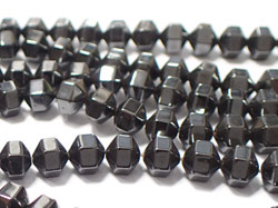  string of gunmetal hematite 5mm pyramid hexagon beads - approx 80 per strand 