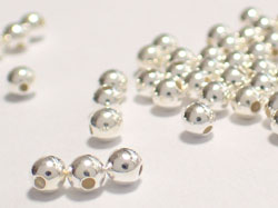  <6.05g/100> sterling silver 3mm round bead, 0.9mm hole, heavier than product 12-0100a 