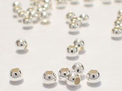  <4.2g/100> sterling silver 3mm round bead, 1.5mm hole 
