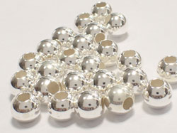  <31.6g/100> sterling silver 7mm round bead, 2.7mm hole 