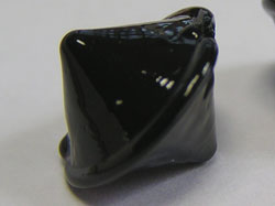  venetian murano jet black glass 10mm bicone bead *** QUANTITY IN STOCK =53 *** 