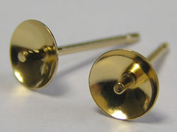  pair of gold fill  cup & ear posts and butterflies - cup is 4mm diameter, peg in cup is 0.8mm diameter 