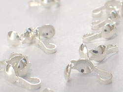  sterling silver, stamped 925, 14/20 8mm long by 4mm diameter closed loop clamshells / bead tips / calottes 