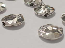  sterling silver 8mm x8mm x 2.7mm multi faceted puffed disc bead, 1mm hole - matches product 15-0008a 