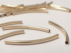  gold fill 30mm length,  2mm outside diameter, curved tube with 1.7mm internal diameter 