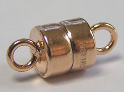  ROSE GOLD FILLED (14/20) 4.5mm magnetic barrel clasp PLUS closed rings either end with internal diameter of 1.5mm 