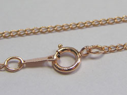  ROSE GOLD FILLED 14/20, stamped 1/20 14k, 16 inch ready made fine curb chain with 1.5mm links 