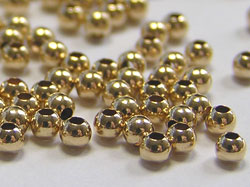  gold filled 14/20, 2mm round bead, 0.75mm hole 