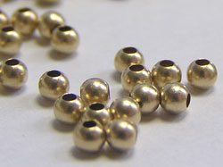  gold filled 14/20, satin, 2mm round bead, 0.75mm hole 