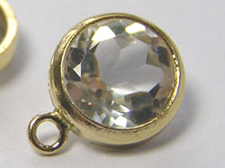  gold fill 14/20 8.75mm white topaz drop, bezel has 6.75mm diameter, connecting ring has internal diameter of 0.8mm 