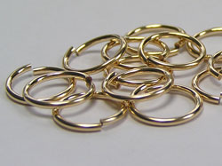  gold fill 10mm diameter, 17 gauge (approx 1.14mm) open jump ring 