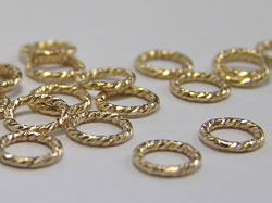  twisted sparkle gold fill wire 5mm diameter, 20 gauge (approx 0.8mm) closed jump ring 