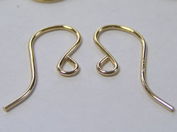  gold filled pair of light-weight french earwires, 22 gauge wire, 20mm long, wire diameter 0.7mm 