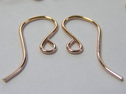  ROSE GOLD FILL pair of light-weight french earwires, 22 gauge wire, 20mm long, wire diameter 0.7mm 