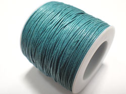 80 meter spool teal blue 1mm waxed cotton 