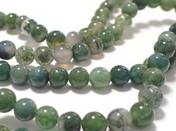  string of moss agate 6mm round beads - approx 67 per string 