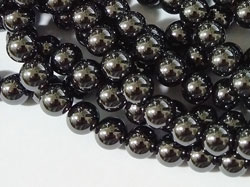  string of hematite 8mm round beads - GRADE AA - approx 50 per string 