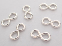  sterling silver 9mm x 4.3mm figure of eight connector link with 2.3mm internal holes 