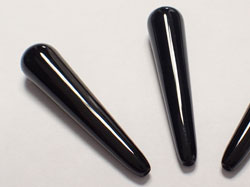  black onyx 40mm x 9mm half drilled drop 