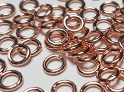 ROSE VERMEIL 4mm diameter, 20 gauge (approx 0.8mm) closed jump ring <<LAST PACK OF 14 RINGS >> [vermeil is gold plated sterling silver] 