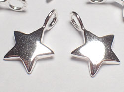  sterling silver, stamped 925 on ring, 15mm x 10.4mm puffed star charm, attached loop has 2.9mm internal diameter, very pretty & versatile 
