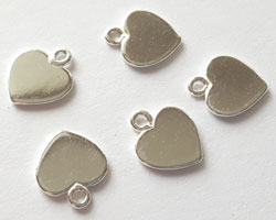  <35.88g/100> sterling silver, 9mm x 8mm x 0.8mm heart tag, ring at top has 0.9mm hole 