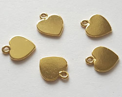  <35.88g/100> vermeil, 9mm x 8mm x 0.8mm heart tag, ring at top has 0.9mm hole [vermeil is gold plated sterling silver] 