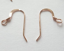  pair(s) ROSE VERMEIL, stamped 925 on 20mm shank, 22 gauge, coil earwires [vermeil is gold plated sterling silver] 