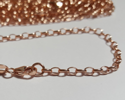  ROSE VERMEIL, stamped 925, 19cm ready made oval chain bracelet, links are 3.65mm long x 2.75mm high [vermeil is gold plated sterling silver] 