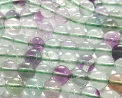  string of rainbow fluorite 6mm polished round beads - approx 65 beads per string 
