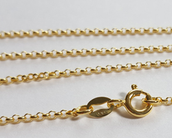  vermeil, stamped 925, 30 inch long with 1.8mm rolo links pendant chain [vermeil is gold plated sterling silver] 
