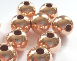  <164g/100> ROSE VERMEIL 12mm round bead, 1 micron plating for increased durability, 3.6mm hole, AT treated [vermeil is gold plated sterling silver] 