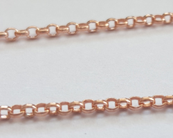  cm's - SOLD IN METRIC LENGTHS - ROSE VERMEIL 1.8mm round link rolo chain, 5 grams per meter, accepts jumprings 22 gauge (0.6mm) or thinner [vermeil is gold plated sterling silver] 