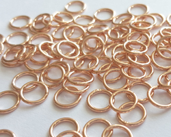  --CLEARANCE-- ROSE VERMEIL 6mm diameter, 20 gauge (approx 0.8mm) closed jump ring 