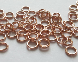  <4.1g/100> ROSE VERMEIL 4mm diameter, 22 gauge (approx 0.64mm) open jump ring [vermeil is gold plated sterling silver] 