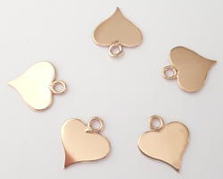  <30.4g/100> ROSE VERMEIL 12mm x 10mm x 0.8mm heart tag [vermeil is gold plated sterling silver] 