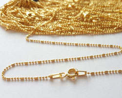  vermeil, stamped 925, 18 inch length - ball & bars chain, balls have 1mm diameter, very flexible, perfect for pendants [vermeil is gold plated sterling silver] 
