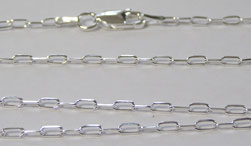  ready made sterling silver necklace - total length 16 inches - 4.1mm x 2mm oval chain - stamped 925 on each end and on clasp 