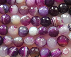  string of madagascar agate, shades of purple, GRADE A, 8mm faceted round beads - approx 46 per string 