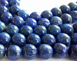  --CLEARANCE--  half string of lapis lazuli 12mm round beads - approx 15 beads per string 