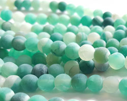  string of dyed sea greens and blues, frosted agate 6mm round beads - approx 50 per string - ideal for sea inspired creations - beads contain imperfections which only enhance the sea washed glass, found on a beach effect 