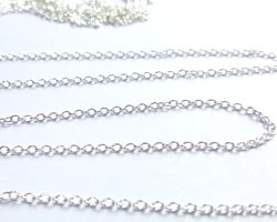  cm's - SOLD IN METRIC LENGTHS - sterling silver loose oval link chain -  links are 1.4mm long x 1mm high - 18 links per inch, 4.5g per meter - accepts 0.64mm ring within links and 0.8mm ring on the end links 