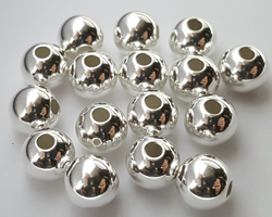  <111.25g/100> sterling silver 10mm round bead, 2.5mm hole 